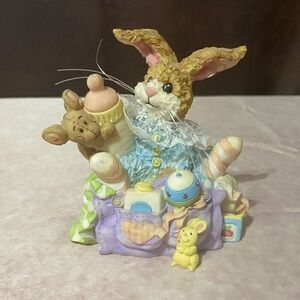 Adorable Bunny Figurine with Pastel Accents